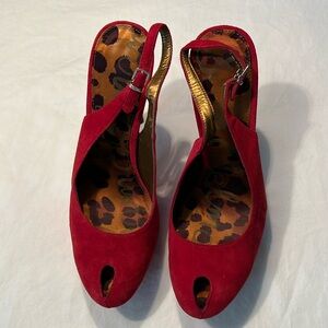 Sam Edelman 5 Inch Strappy Red Heels Sz. 8.5